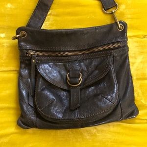 Black leather crossbody purse